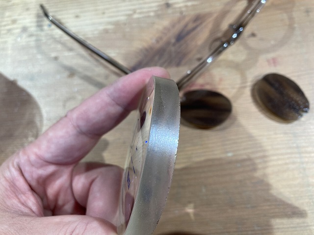 強度近視-12D用オーダーメイドメガネ　ベージュカラー（ハンドメイド）