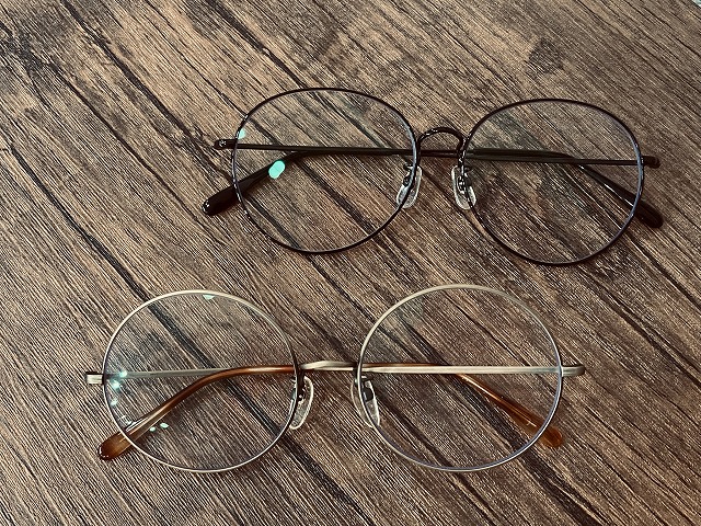 ブラックカラーのボストンシェイプメガネ(当店オリジナル品メタルフレーム58mm)