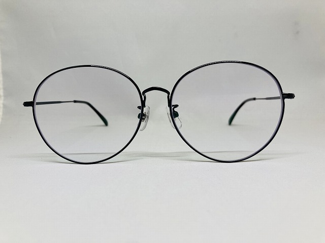 ブラックカラーのボストンシェイプメガネ(当店オリジナル品メタルフレーム58mm)
