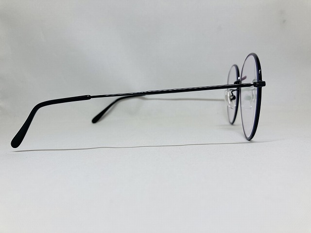 ブラックカラーのボストンシェイプメガネ(当店オリジナル品メタルフレーム58mm)